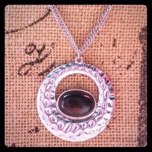 Multi-chain silver/black Statement necklace